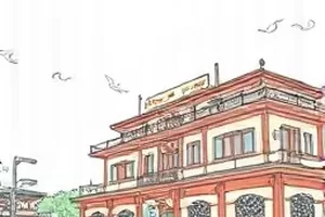 都市条漫《旧城修表匠》横版封面，老式工作台上摊开的怀表零件