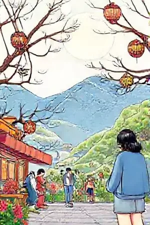 美食奇幻条漫《山海食单》封面，灶台与山海异兽剪影